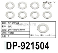 HG P410 Parts DP-921504 Gasket 9.1x15x0.4mm for 1/10 HengGuan P410 Raptor Pickup RC Car Vehicles Model.Total 8pcs.
